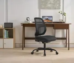 新品 オフィスチェア 肘なし バックレスト自由昇降 BIFMA認証 (ブラック)