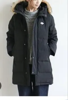 DANTON ファー付きロングダウンジャケット36