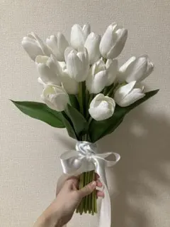 ホワイトチューリップ ウェディングブーケ