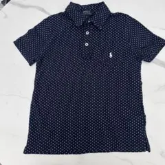 【美品】ラルフローレン 130 ポロシャツ 紺×白ドット お出かけ・通学に