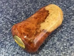 わたらせ樹脂工房製本花梨瘤紅白（白少なめ）ノブ シマノ用 左