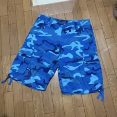 90s CSG 青系カモフラージュ カーゴショートパンツ