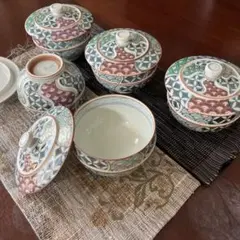 有田焼南山窯 蓋付き煮物碗 5客セット 木製スプーン・盆付き - メルカリ