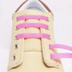 【１２ピース入り】シリコン靴ひも　男女兼用　パープル　使い方簡単　靴ひも