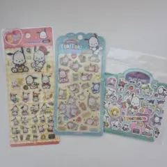 韓国 ポチャッコ 3点セット サンリオ ３D ドロップシール ステッカー 正規品