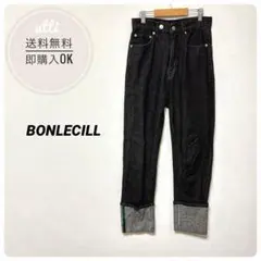 BONLECILL【ボンルシール】カラーステッチロールアップハイウエストデニムのサムネイル