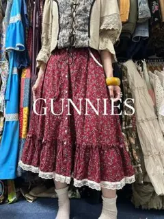 GUNNIES★GUNNE SAX★70s ヴィンテージ スカート 花柄 赤のサムネイル