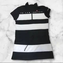 【希少美品】ルコックスポルティフ　白ｘ黒　ワンピース　ゴルフプレイウェア