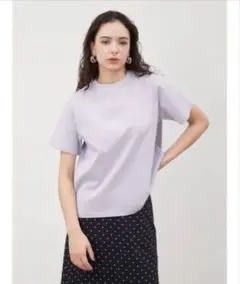 【Mila Owen】クルーネックハイラインTシャツ 0 半袖 ラベンダー