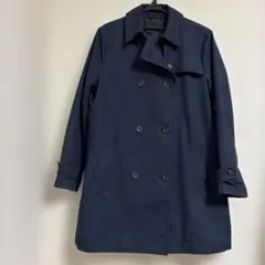 ユニクロネイビー ダブルブレスト トレンチコート