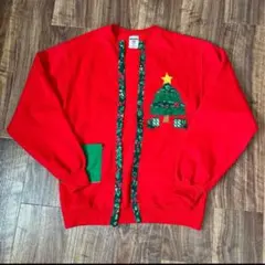 クリスマス　イベント　一点モノ　ハンドメイド　クリスマスツリー刺繍スウェットのサムネイル