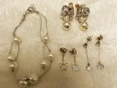 ゴールドピアス、イヤリング　3種類セット ブレスレット1点 まとめ売り