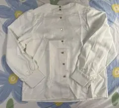 長袖金属ボタンシャツ 白ブラウス トップス　ホワイト新品未使用　2way