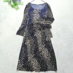 洗える✨ローラアシュレイ ロングワンピース ハート 花柄 総柄 紺 ベージュ 9