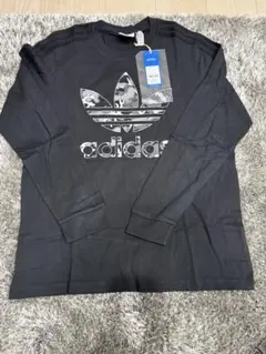 adidas カモフラージュロゴ 長袖Tシャツ ブラック　新品　XL