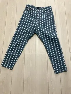 ドット柄　サルエルパンツ グリーン系