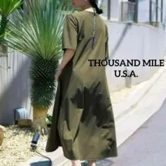 完売品　THOUSAND MILE サウザンドマイル ワンピース　カーキ　夏 サウザンドマイル ワンピース（レディースファッション