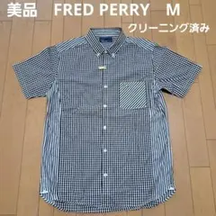 美品⭐メンズ⭐FRED PERRYフレッドペリー⭐ギンガムチェック柄　半袖シャツのサムネイル