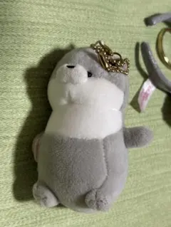 ぬいぐるみ マスコット キーホルダー グレー ボールチェーン