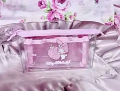 新品未使用　マイメロディ　いちご柄　クリアペンケース　ポーチ