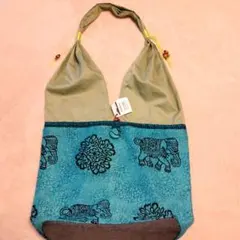 【未使用美品】カンボジア製 ハンドメイドバッグ 布製