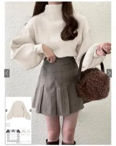 GRL ボリュームスリーブ ボトルネックニットトップス[k8217v]