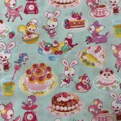 約縦48×50㎝　はいから横丁　スイーツ　ケーキ　生地　はぎれ