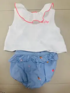 Jacadi 6m ベビー服 セットアップ ノースリーブ フリルのサムネイル