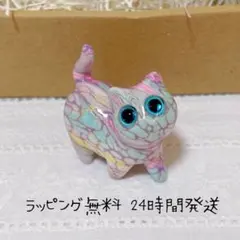 新品未使用　スーダン マーブルキャット猫 置物