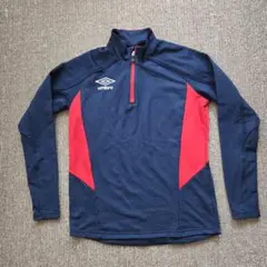 umbro ネイビー/レッド ハーフジップ長袖　メンズ　M