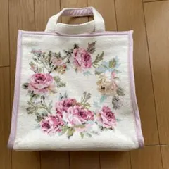 LAURA ASHLEY シニェール織花柄 トートバッグのサムネイル
