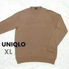 最終価格！ユニクロ Vネック ニット キャメル XL　ウール100%