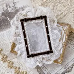 B8サイズ トレカケースデコ 硬質ケース 硬化ケース レースデコ ブラウン