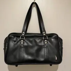 イーストボーイ　eastboy スクバ　合皮　ブラック　ピンク　ダブルファスナー