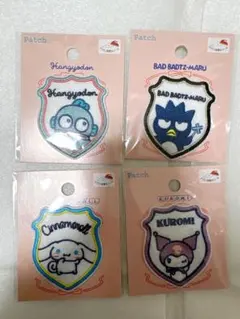 サンリオキャラクターズ エンブレムワッペン 4種セット アイロン接着&シール