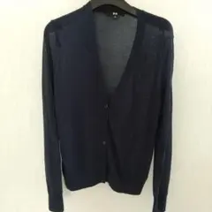 UNIQLO ネイビー Vネック カーディガン XL