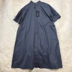 新品タグ付きブロカント ワンピース バンドカラー ゆったり 半袖 前開き 羽織りのサムネイル
