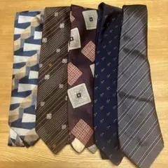 ネクタイ 5本セット 幾何学模様 ストライプ　中古です。　リメイクにも