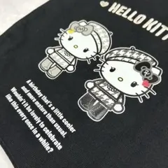 サンリオ ハローキティ モノクロガーリーふたごコーデ トートバッグ 大きめ 黒