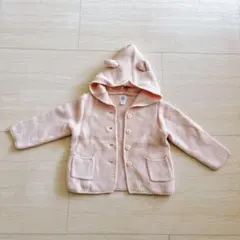GAPくま耳付きピンクカーディガン 12-18ヶ月　80