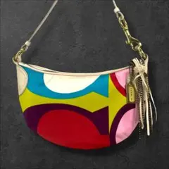 コーチ ワンショルダー マルチカラー y2k ハーフムーン アクセサリーポーチ