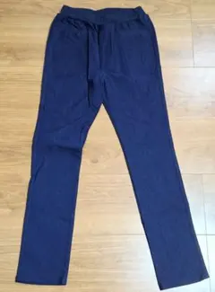 ネイビー スリムフィット 長ズボン130cm