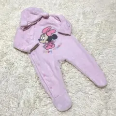 ディズニー　ミニー　カバーオール　足つき　フリース　防寒　50 60 70 秋冬