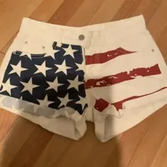 y2k ギャル 国旗　ショーパン　デニムパンツ　平成ギャル