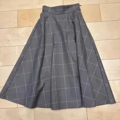 Ballsey　チェック柄フレアスカート グレー系