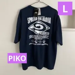 新品　メンズ　PIKO 半袖Tシャツ ネイビー Lサイズのサムネイル