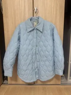 ライトブルー キルティング ダウンジャケット