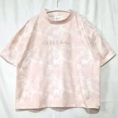 【エル】カットソー スポーツウェア Tシャツ ハイネック 半袖 ピンク系マーブルのサムネイル