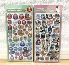 【正規品】ボンボンドロップシール　和柄　だるま　和猫