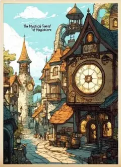 魔法の町のダイヤモンドペインティングモザイクアート制作キット